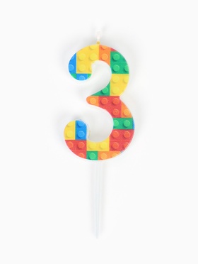 Свеча для торта «Лего» цифра 3