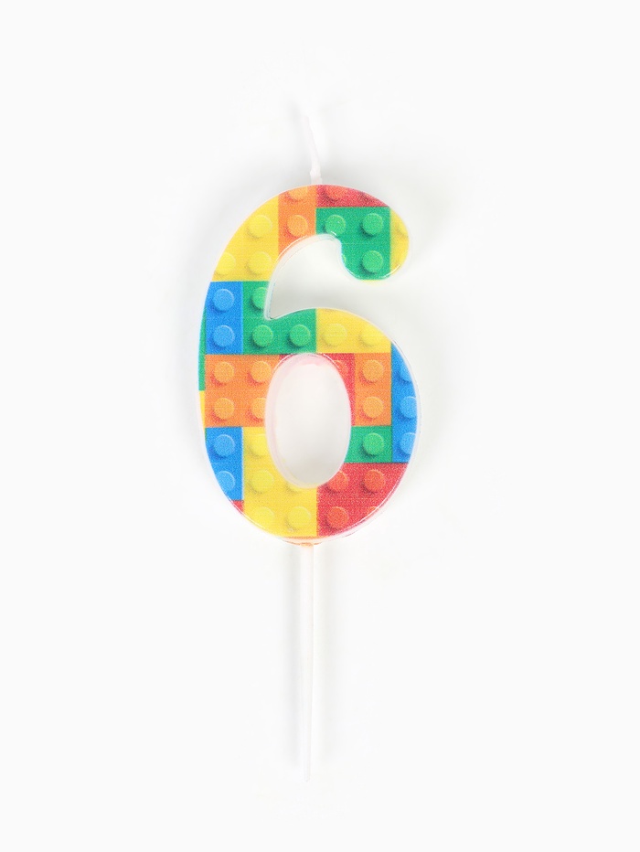 Свеча для торта «Лего» цифра 6