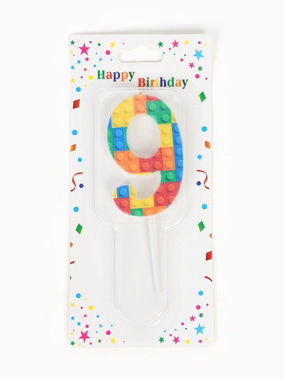 Свеча для торта «Лего» цифра 9