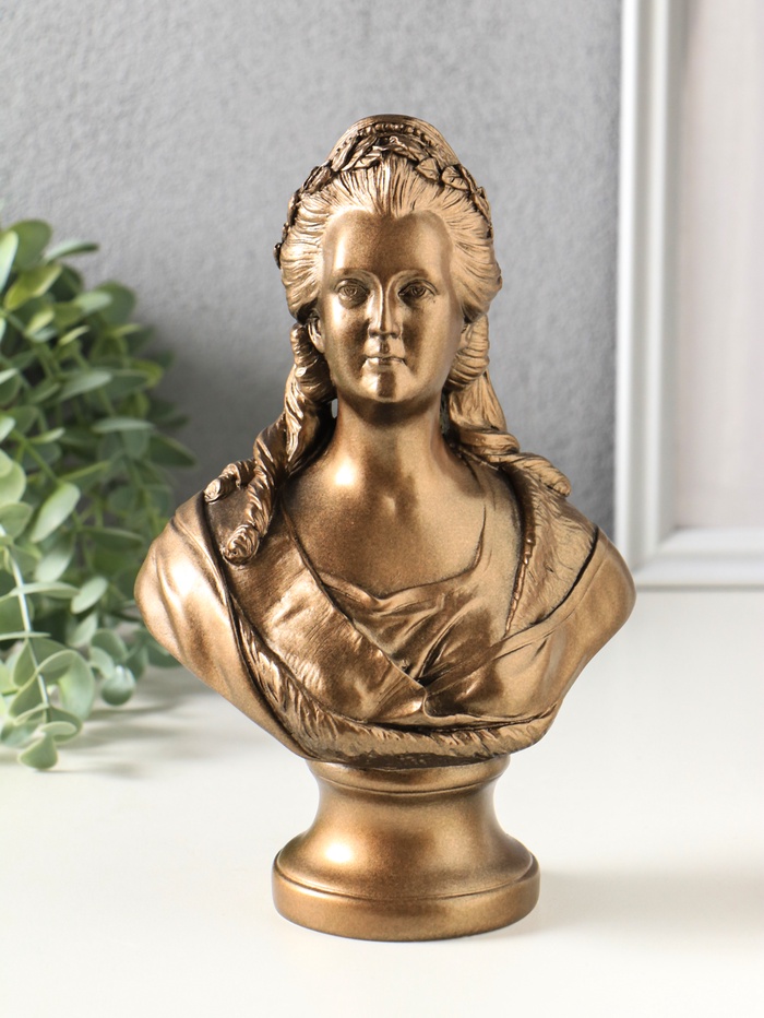 Бюст «Екатерина II», фигура гипс, 21 см, под бронзу