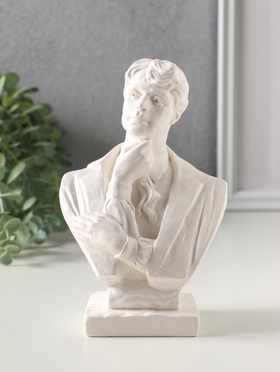Бюст «Есенин», фигурка гипс, 16 см, белый