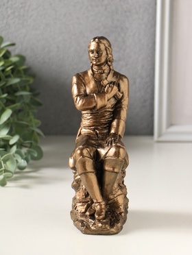 Фигура гипс «Пётр I на скале», 18 см, бронза