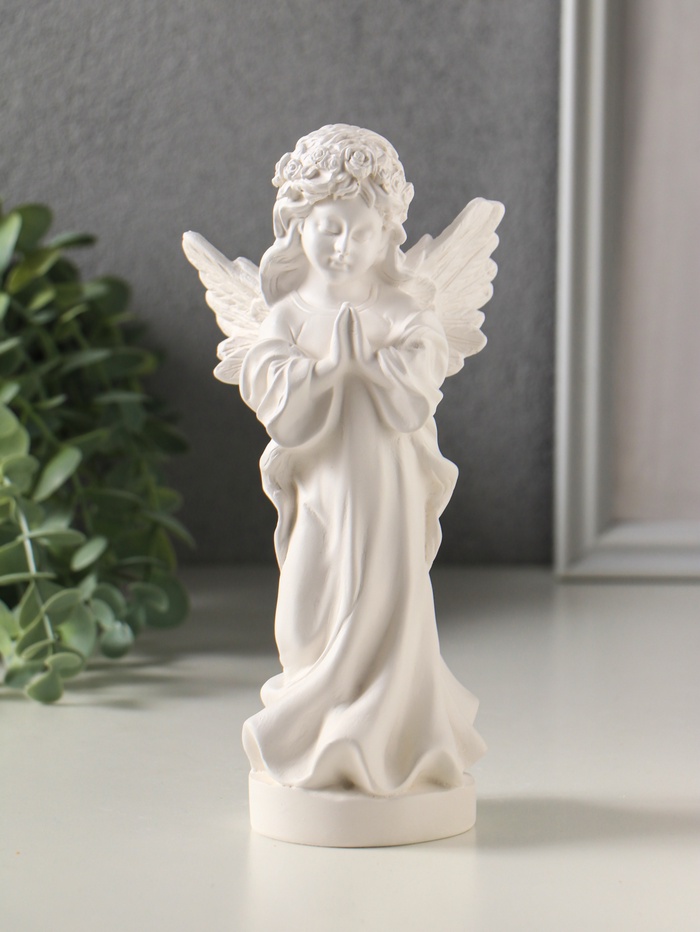 Фигурка гипс «Ангел», 19 см, белый