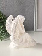 Фигурка гипс «Ангел на скале спит», 16 см, белый - фото 809650541