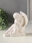 Фигурка гипс «Ангел на скале спит», 16 см, белый - фото 809650543