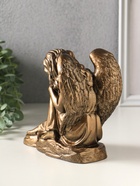 Фигурка гипс «Ангел на скале спит», 16 см, бронза - фото 809650546