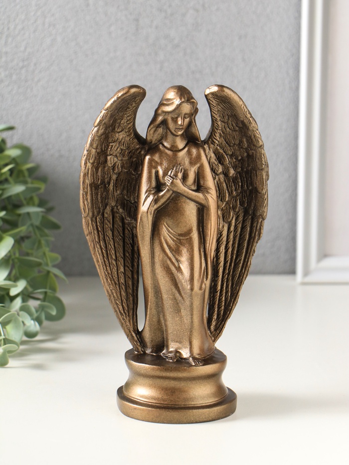 Фигура гипс «Ангел печальный», 20 см, бронза