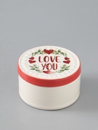 УЦЕНКА Шкатулка керамика «Растительный венок с сердцами - love you» 7.5×7.5×4.5 см - Фото 1