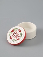 УЦЕНКА Шкатулка керамика «Растительный венок с сердцами - love you» 7.5×7.5×4.5 см - Фото 2