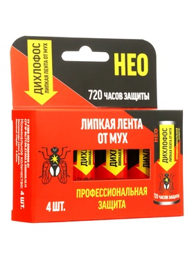 Липкая лента от мух «Дихлофос НЕО», набор 4 шт.