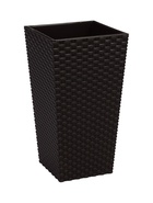 УЦЕНКА Кашпо со вставкой 19,8х19,8х36 см (вставка 4,9 л) "Ротанг", цвет коричневый - Фото 1