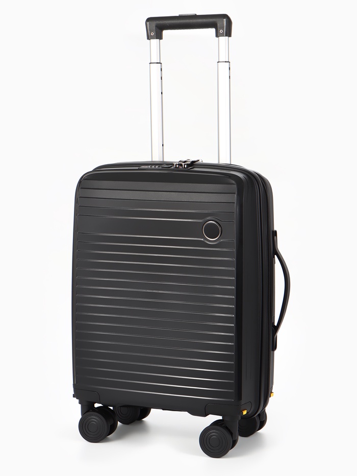 Чемодан на съёмных колесах 18", кодовый замок, 33×16×49 см, чёрный
