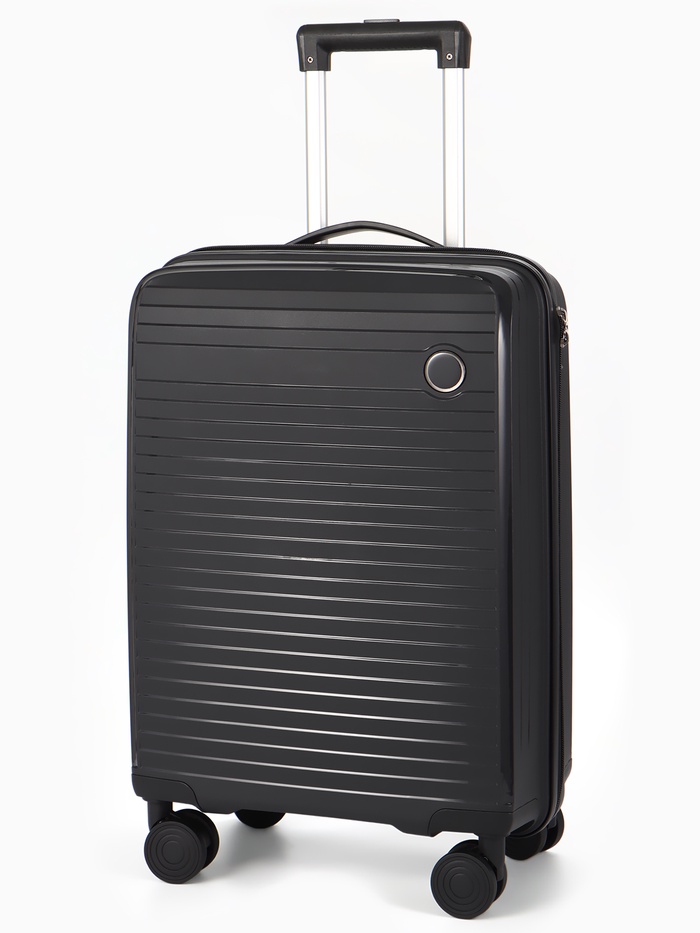 Чемодан на колесах 20", кодовый замок, 36×20×54 см, чёрный