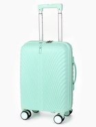 Чемодан 18", PP, 33*16*49, отд на молнии, код замок, 4 съем.колеса, т.зеленый - фото 809626695