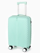 Чемодан 20", PP, 36*20*54, отд на молнии, код замок, 4 колеса, т.зеленый - фото 809626696