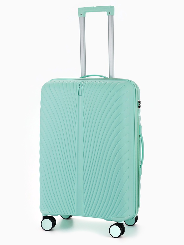 Чемодан на колёсах, 24", кодовый замок, 40×24×65 см, зелёный