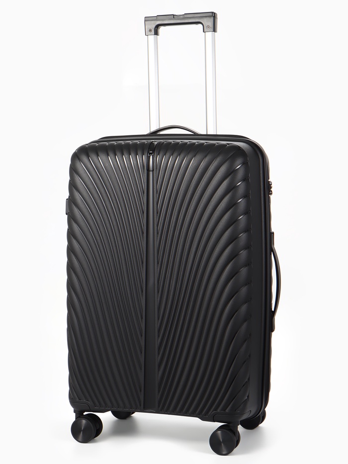 Чемодан на колёсах, 24", кодовый замок, 40×24×65 см, чёрный