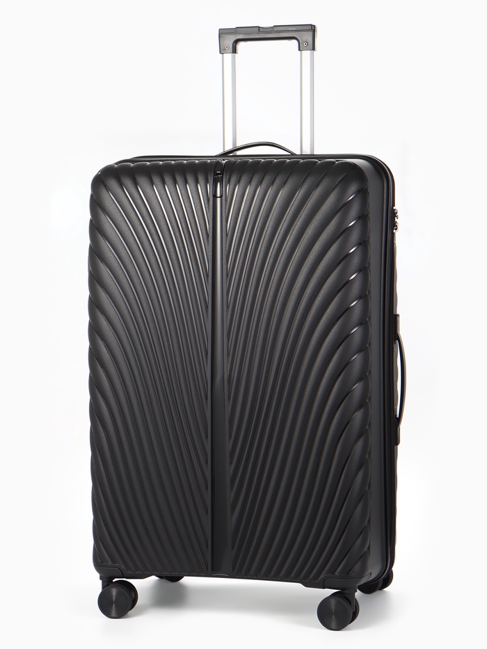 Чемодан на колёсах, 28", кодовый замок, 47×28×75 см, чёрный