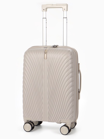 Чемодан на съёмных колёсах, 18", кодовый замок, 33×16×49 см, бежевый