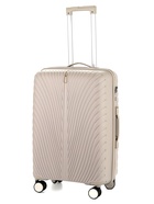 Чемодан 24", PP, 40*24*65, отд на молнии, код замок, 4 колеса, бежевый - фото 809626705