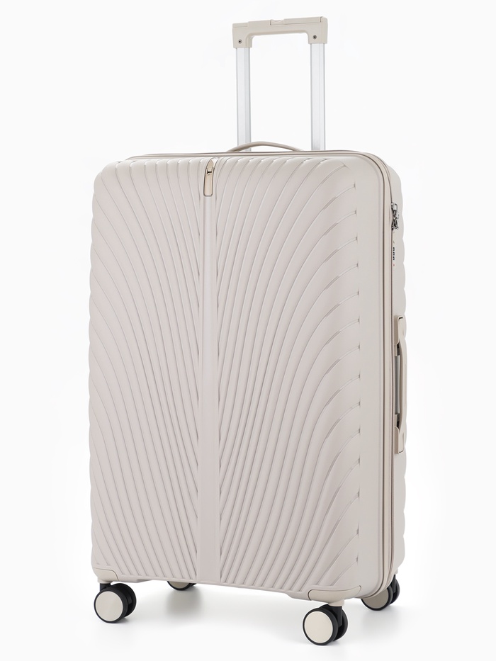 Чемодан на колёсах, 28", кодовый замок, 47×28×75 см, бежевый