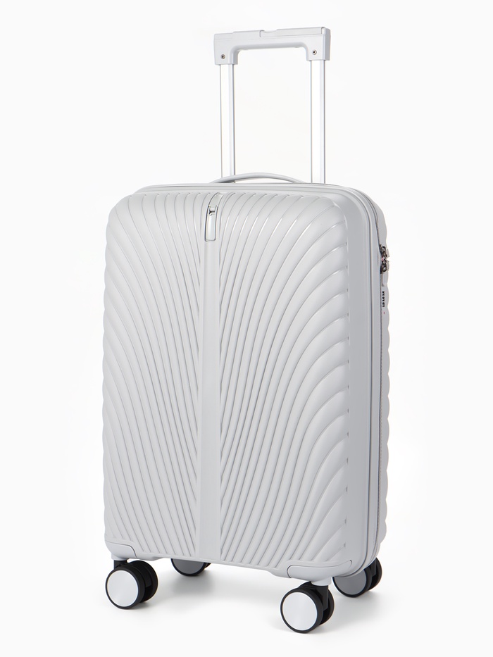 Чемодан на колёсах, 20", кодовый замок, 36×20×54 см, серый