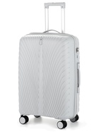 Чемодан 24", PP, 40*24*65, отд на молнии, код замок, 4 колеса, серый - фото 809626710