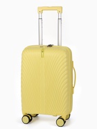 Чемодан 18", PP, 33*16*49, отд на молнии, код замок, 4 съем.колеса, желтый - фото 809626712