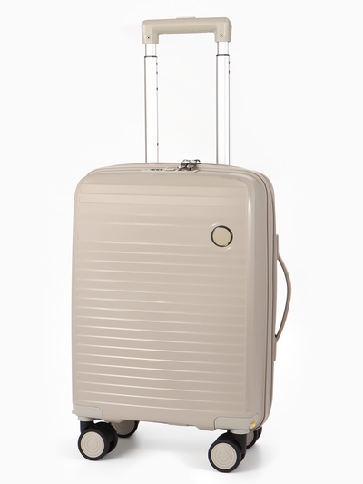 Чемодан на съёмных колёсах, 18", кодовый замок, 33×16×49 см, светло-бежевый