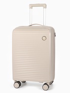 Чемодан 20", PP, 36*20*54, отд на молнии, код замок, 4 колеса, св.бежевый - фото 809626714