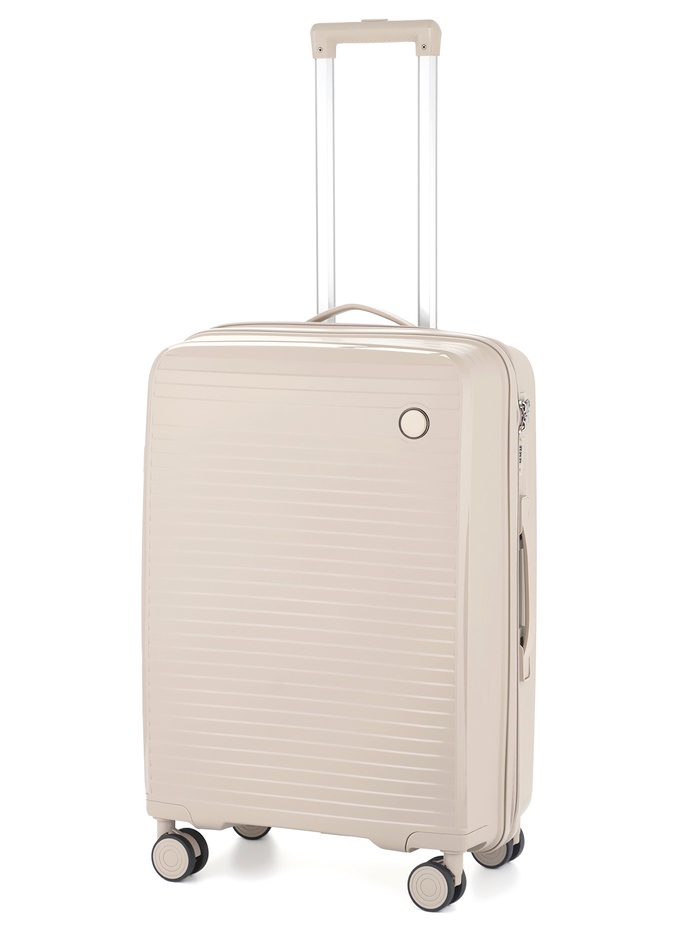Чемодан на колёсах, 24", кодовый замок, 40×24×65 см, светло-бежевый