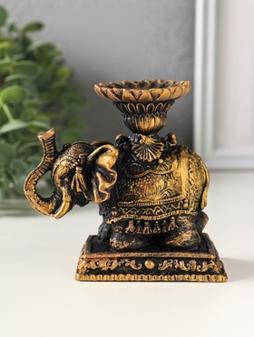 Подсвечник на 1 свечу «Слон индийский», 10×10×6 см, под золото