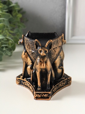 Подсвечник на 1 свечу «Сфинксы», 9×7×7 см, под бронзу винтаж