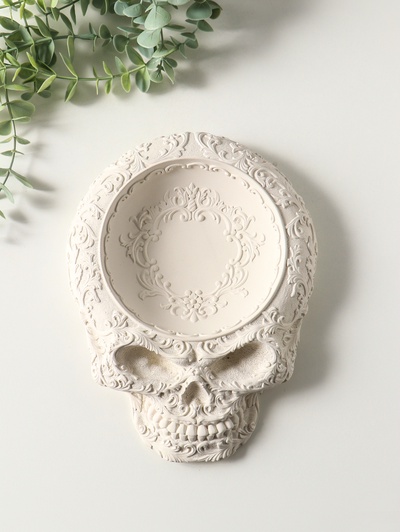 Подставка для мелочей «Череп резной», 24×18×3 см, гипс
