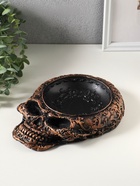 Подставка для мелочей «Череп резной», 24×18×3 см, чёрная и бронза - фото 809651066