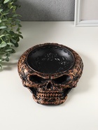 Подставка для мелочей «Череп резной», 24×18×3 см, чёрная и бронза - фото 809651067