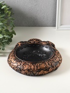 Подставка для мелочей «Череп резной», 24×18×3 см, чёрная и бронза - фото 809651069