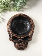 Подставка для мелочей «Череп резной», 24×18×3 см, чёрная и бронза - фото 809651070