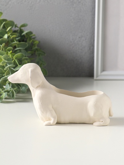 Подставка для мелочей «Такса», 10×15×5 см, гипс