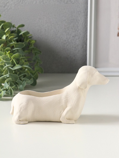 Подставка для мелочей «Такса», 10×15×5 см, гипс