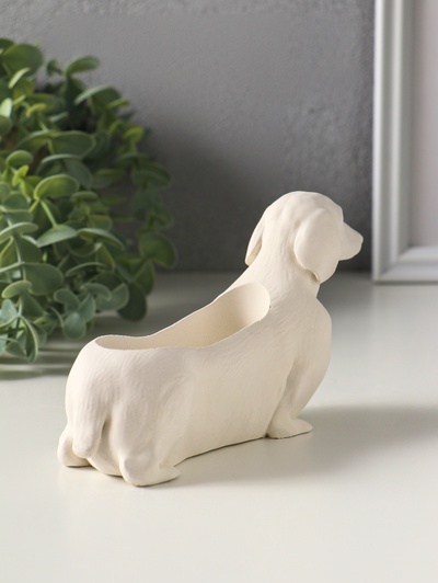 Подставка для мелочей «Такса», 10×15×5 см, гипс