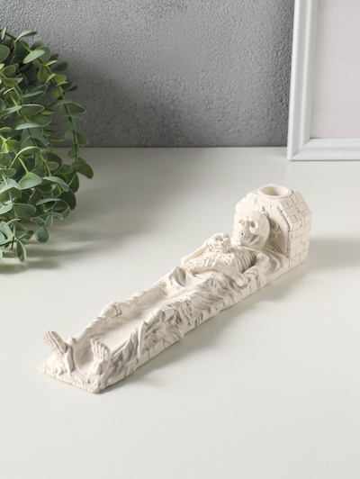 Подставка для благовоний, под свечу «Вечность», 26×5×5 см, гипс