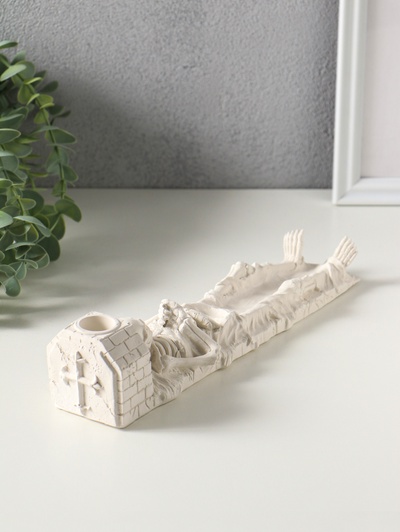 Подставка для благовоний, под свечу «Вечность», 26×5×5 см, гипс