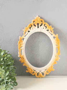 Рамка для фото 10×15 см, панно, картин «Барокко», (внешний размер 29×20 см), белый с позолотой