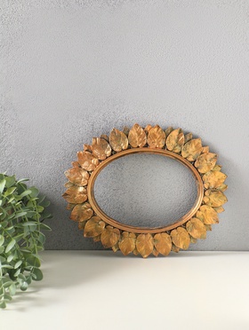 Рамка для фото 10×15 см, панно, картин «Лавровая», (внешний размер 25×20 см), под золото винтаж