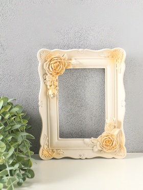 Рамка для фото 21×16.5 см, панно, картин «Нежность», (внешний размер 22×17 см), белый с позолотой