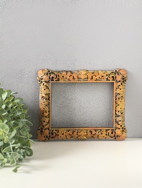 Рамка для фото 10×15 см, панно, картин «Орхидея», (внешний размер 20×17 см), под бронзу винтаж