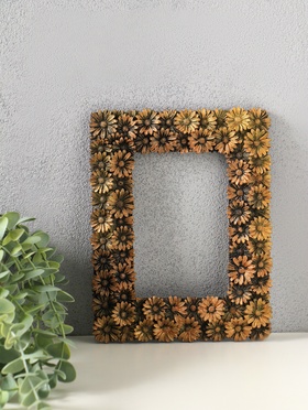 Рамка для фото 10×15 см, панно, картин «Ромашка», (внешний размер 22×17 см), под бронзу винтаж