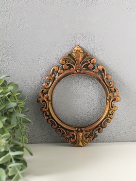 Рамка для фото 7×7 см, панно, картин «Роуз», (внешний размер 15×12 см), под бронзу винтаж