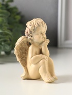 Фигурка гипс «Ангел мечтает», 10×5 см, слоновая кость - фото 809651221